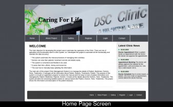 HTML, CSS and JavaScript Project on Clinic System