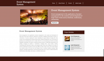 Python Django and MySQL Project on Event Management System